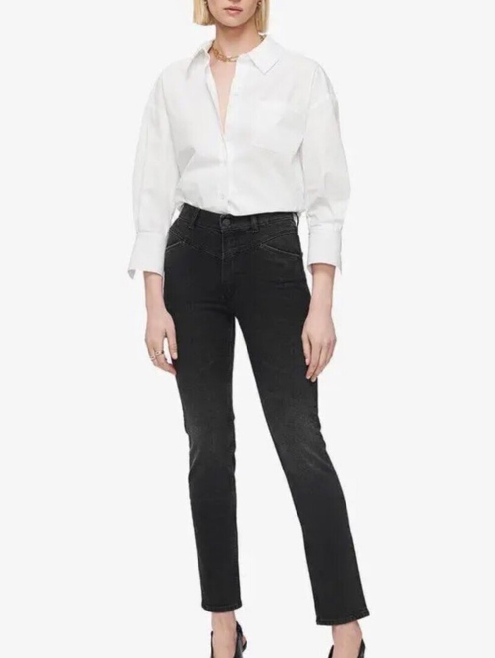Anine Bing‎ McGraw Jeans Graphite Black Straight Leg Size 25
